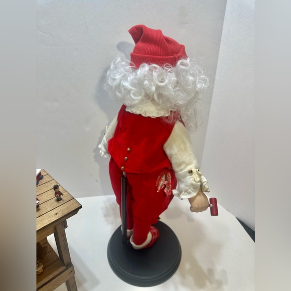 Vintage 1988 Danbury Mint Santa Porcelain Doll with Workshop